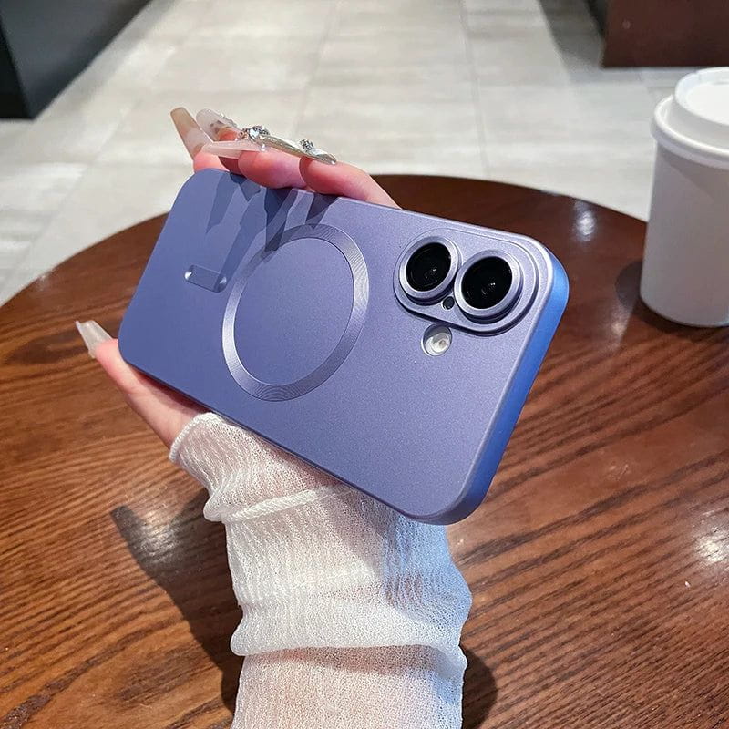 WrapLab Mag-Safe Magnetic Wireless Charging Matte Shockproof Silicone Case With Lens Protector Glass For iPhone