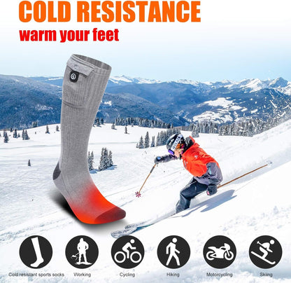 Heated Socks for Men Women, Electric Socks with 7.4V 2200mAh Rechargeable (Pack of 2)