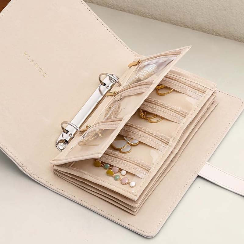 Luxury Portable Leather Jewelry Storage Book | Elegant, Secure & Take It Everywhere